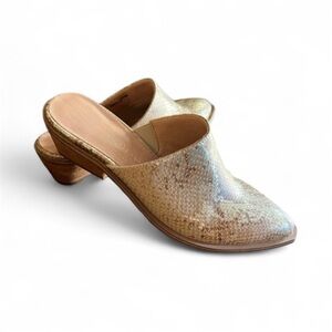 Chinese Laundry Gold Snakeskin Mules
